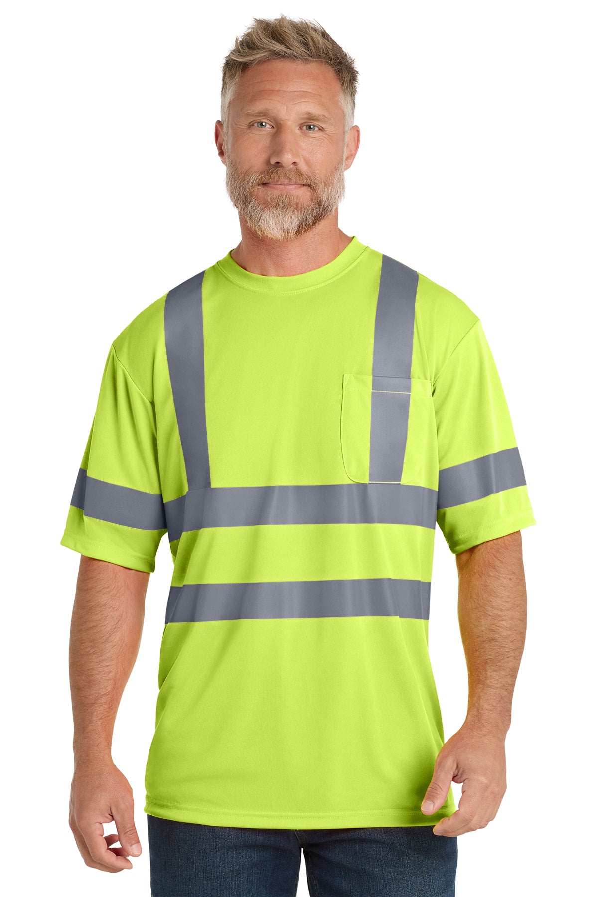 CornerStone® ANSI 107 Class 3 Short Sleeve Snag-Resistant Reflective T-Shirt (Back Print)