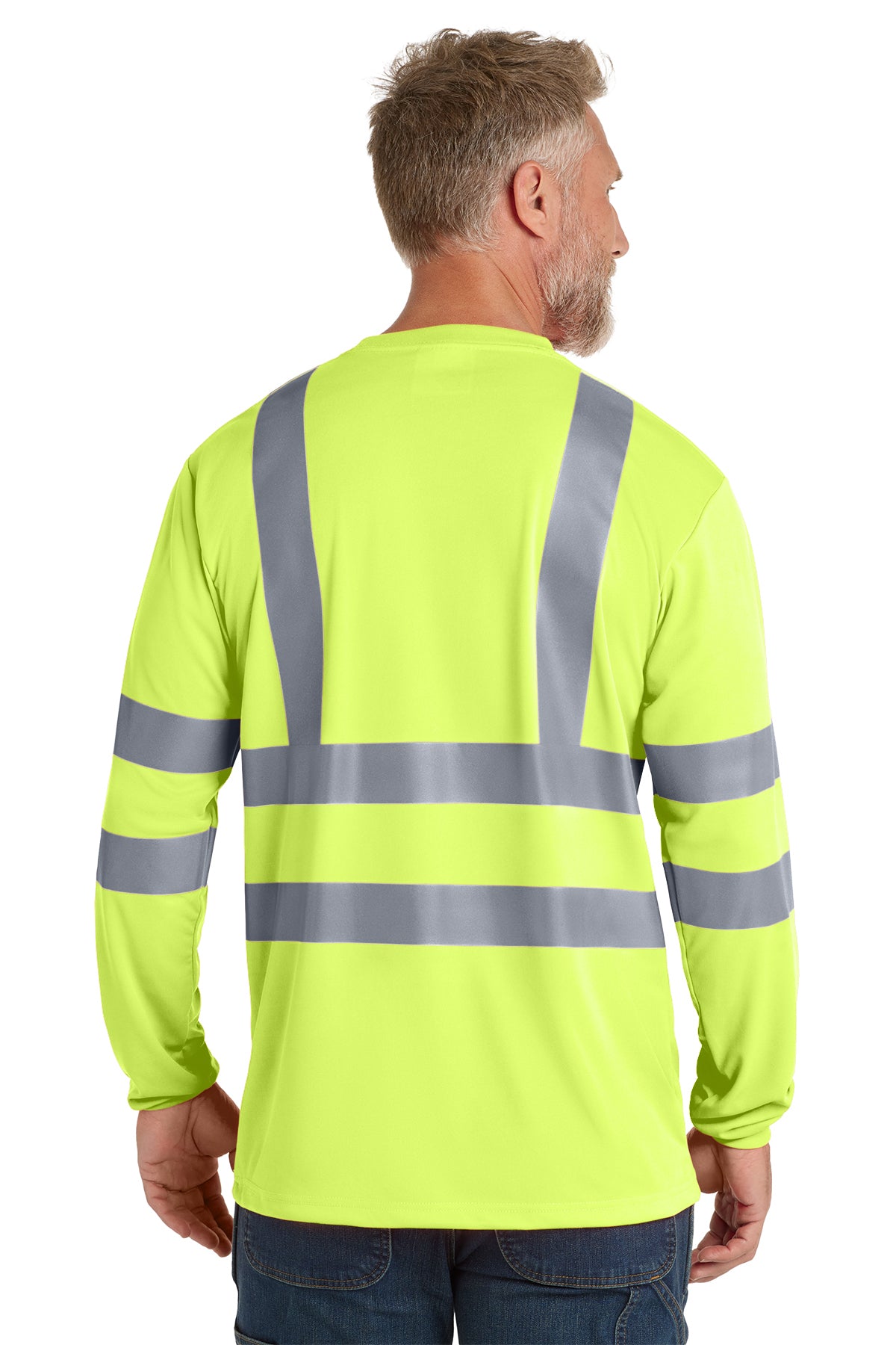 CornerStone® ANSI 107 Class 3 Long Sleeve Snag-Resistant Reflective T-Shirt (Back Print)