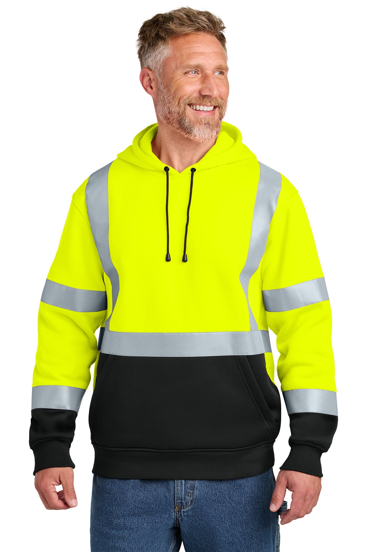 CornerStone® ANSI 107 Class 3 Heavy-Duty Fleece Pullover Hoodie (Back Print)