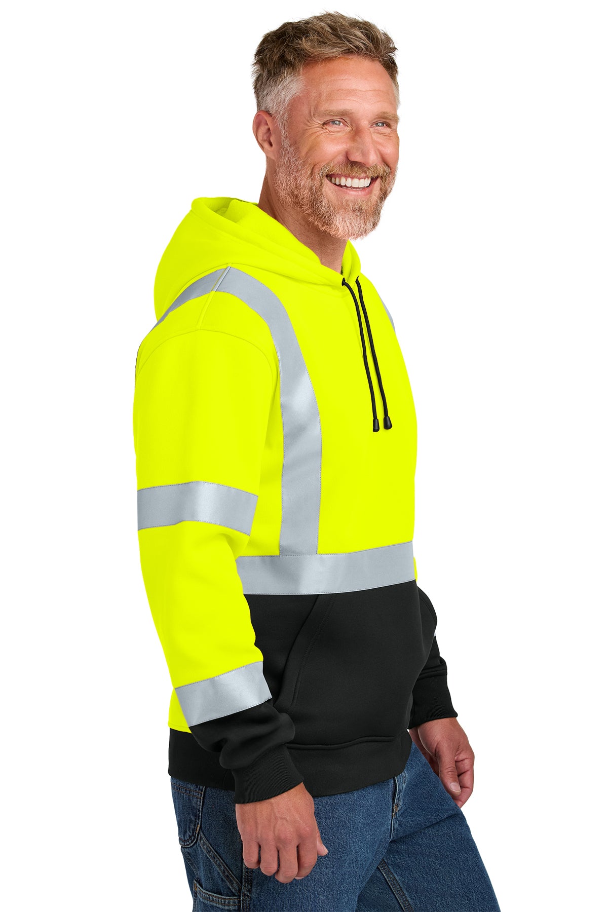 CornerStone® ANSI 107 Class 3 Heavy-Duty Fleece Pullover Hoodie (Back Print)