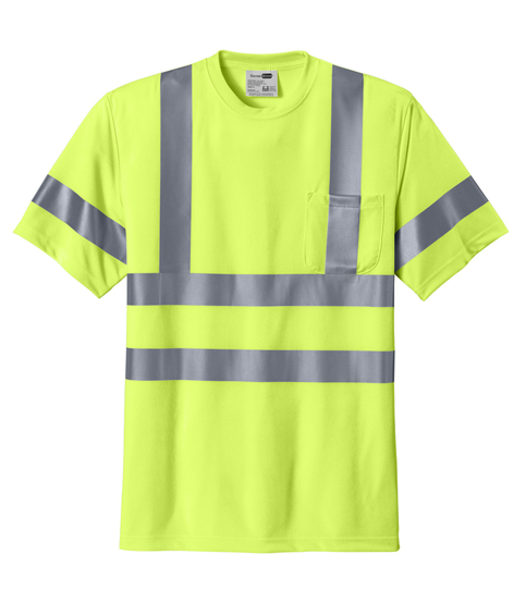 CornerStone® ANSI 107 Class 3 Short Sleeve Snag-Resistant Reflective T-Shirt (Back Print)