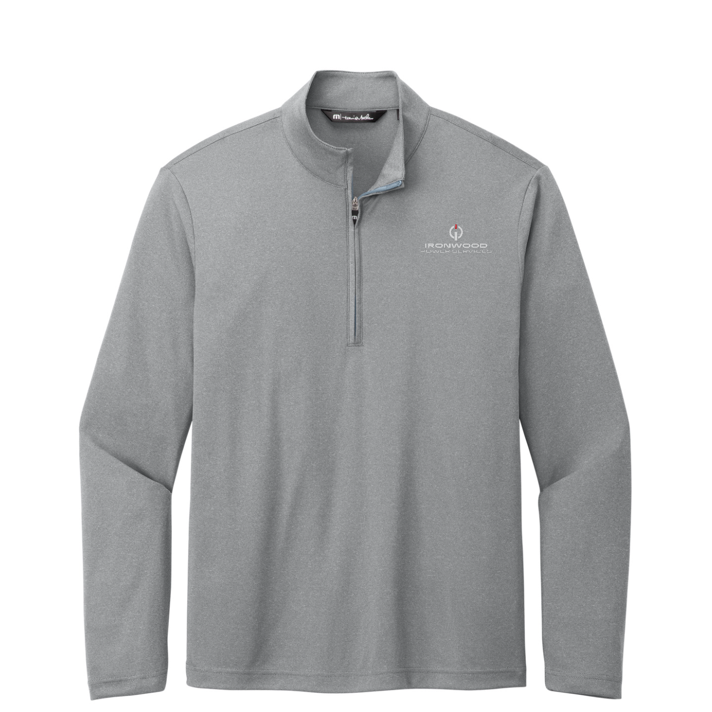 TravisMathew Coto Performance 1/4-Zip — Quiet Shade Grey Heather