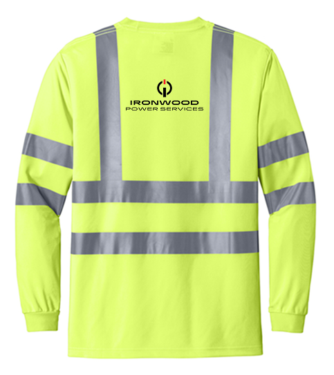 CornerStone® ANSI 107 Class 3 Long Sleeve Snag-Resistant Reflective T-Shirt (Back Print)